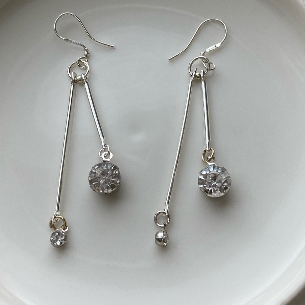 Double Dangle Rhinestone/Crystal Earrings... - Picture 3 of 6
